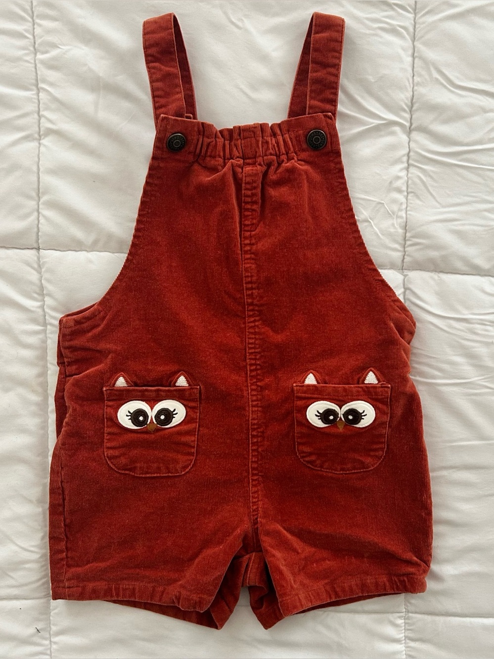 Gymboree Autumn Harvest Corduroy Owl Embroidered Pockets Size 5T Dark Orange